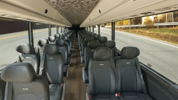 Interior of Charter Bus Company Marysville's 20 Passenger Mini bus in Marysville