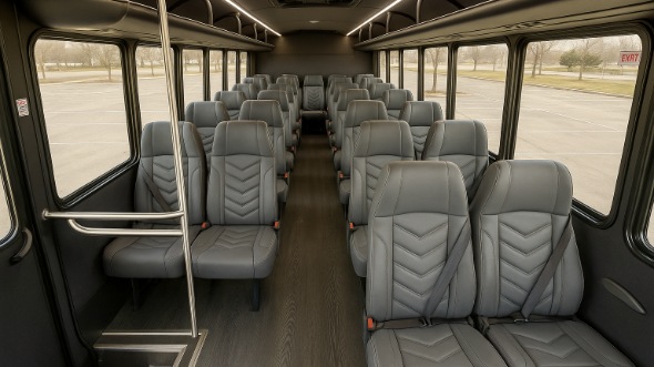 Interior of Charter Bus Company Marysville's 35 Passenger Minibus in Marysville
