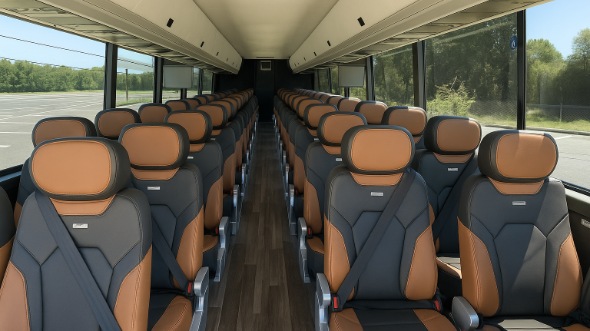 Interior of Charter Bus Company Marysville's 50 Passenger Charter Bus in Marysville