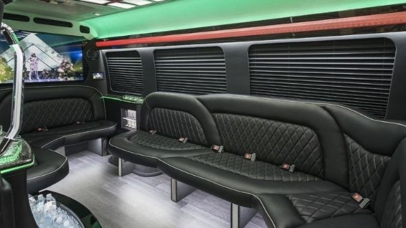 Interior of Charter Bus Company Marysville's Sprinter Limo in Marysville